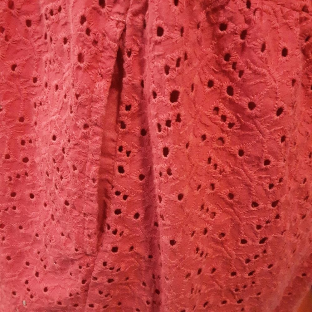 L.L.Bean Dress Fuschia Eyelet Lace Sleeveless Set-In Waist size 12 - Picture 4 of 13